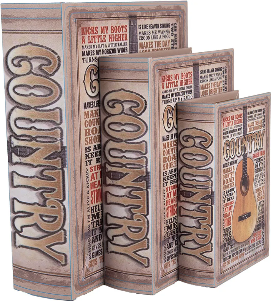 Boîte de rangement 3 livres Clayre & Eef en bois beige 27x22x17 cm