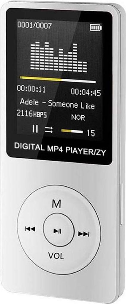 Sport MP4 MP3 Musik-Player Mini Walkman Student 1,8 Zoll Bildschirm Karte MP4 (weiß) Datenkabel + Kopfhörerkabel