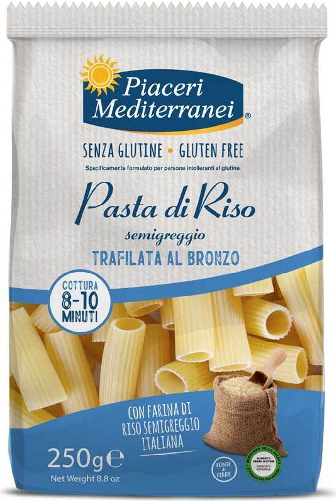 Piaceri Mediterranei Reis Rigatoni 250g Produktbild 