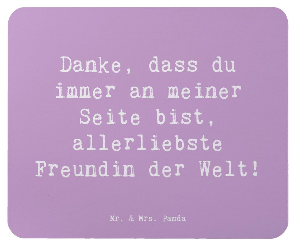 Mr. & Mrs. Panda Mouse Pad Spruch Beste Freundin - Lavendeltraum - Geschenk, pc mousepad, Freude, Dankbarkeit, Aufmerksamkeit, Mauspad, Bedanken, w...