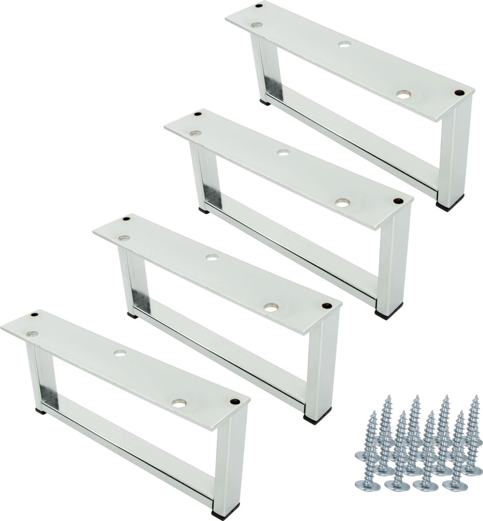 Pieds de meuble angulaires en chrome brillant, hauteur 4,5 Image du produit 