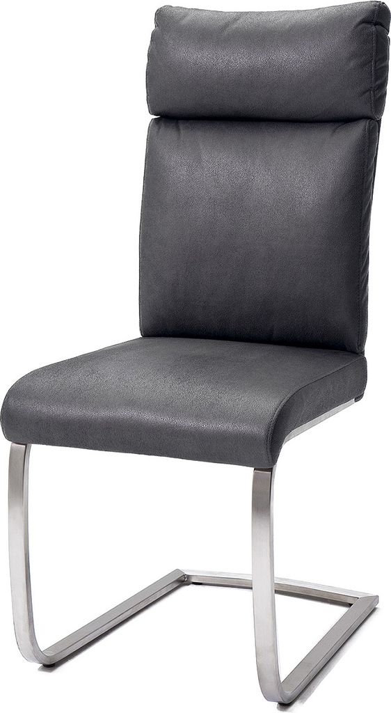 Schwingstuhl Esszimmerstuhl Schwinger Küchenstuhl Stuhl Polsterstuhl "Molli I" (2-er Set) Grau