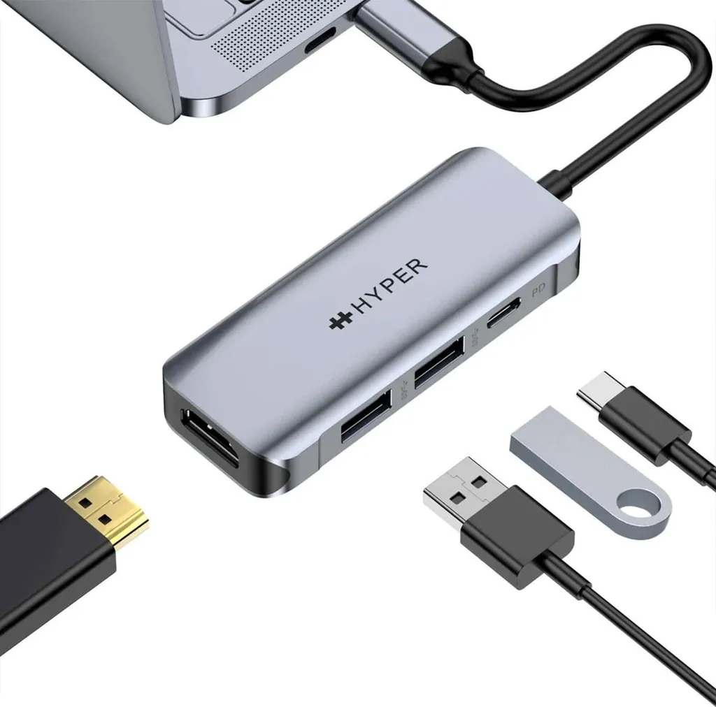 Hub USB-C HYPER HDMB2 adaptateur multiport 5000 Mbit/s en acier robuste - 3