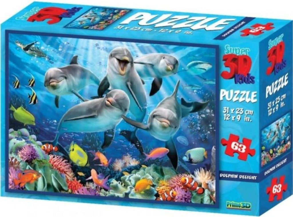 PRIME 3D Puzzle Delfin Joy 3D 63 Bilder