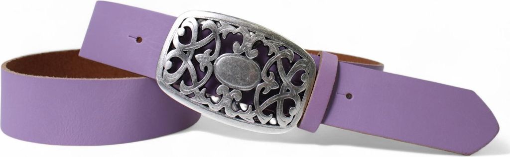 FRONHOFER Damen Ledergürtel 4 cm mit schöner Blumen Gürtelschnalle, echtes Leder