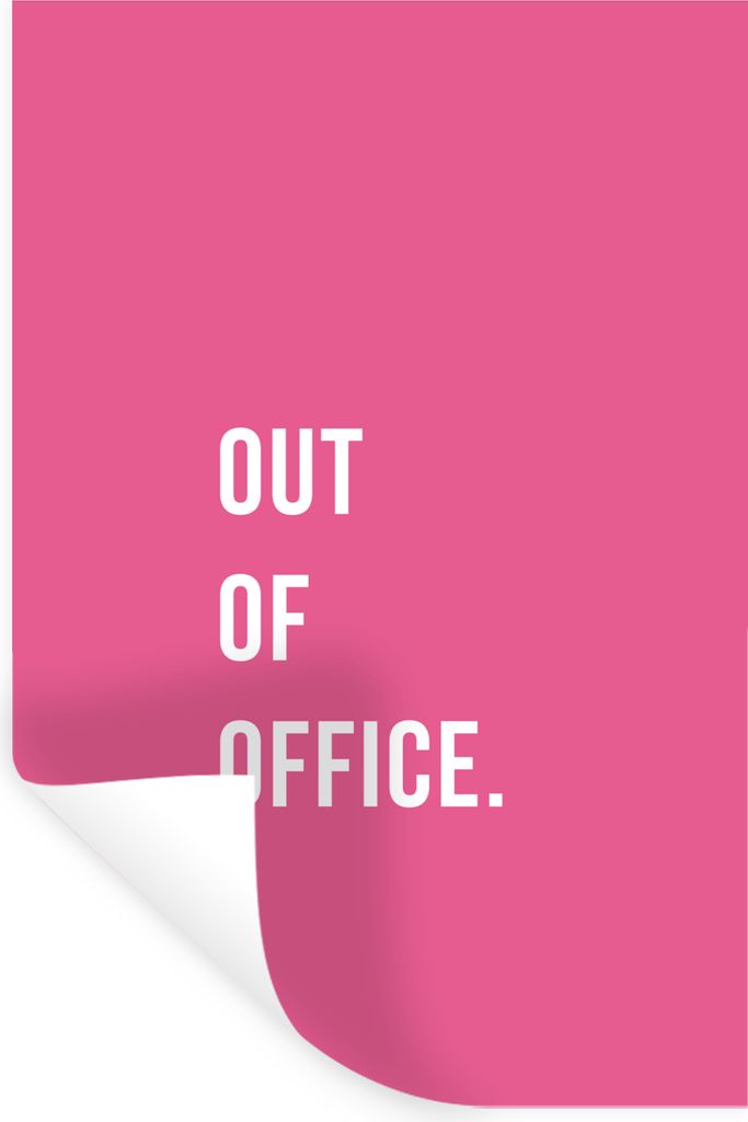 MuchoWow Wandtattoo Wandsticker Wandaufkleber Zitate - Außer Haus - Rosa 20x30 cm Selbstklebend und Repositionierbar - Sticker - Dekorfolie