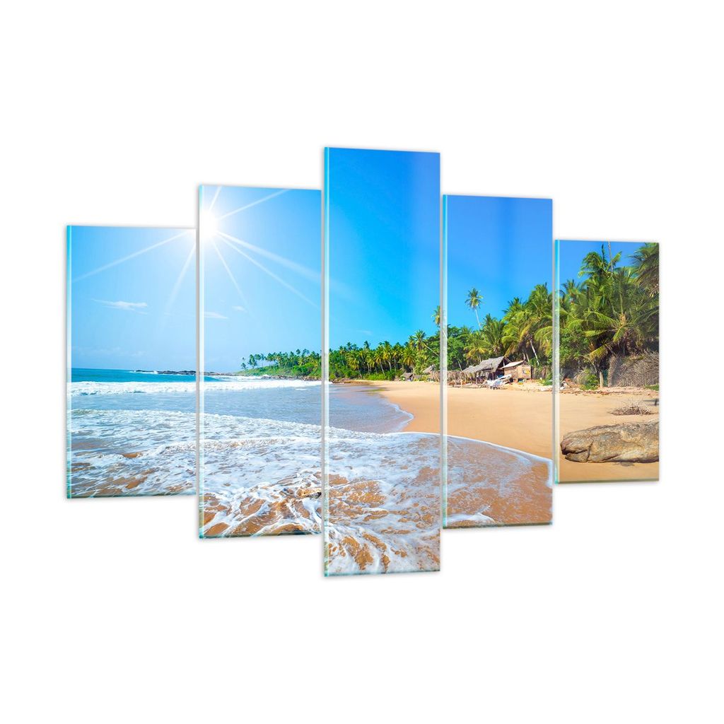 Bilder auf glas - Insel Landschaft Maledivie Freiheit - 150x100cm - Glasbilder - Wandbilder - Kunstdruck - Wanddekoration aus Glas - Glas Bilder - ...