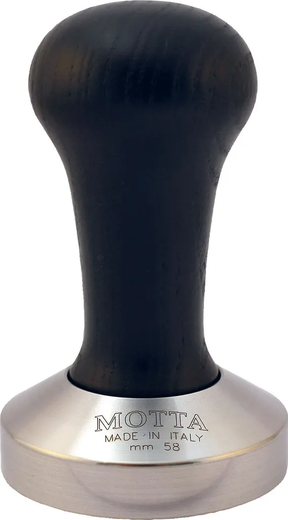 Motta Tamper 58mm professionnel Nero Black avec manche en bois noir
