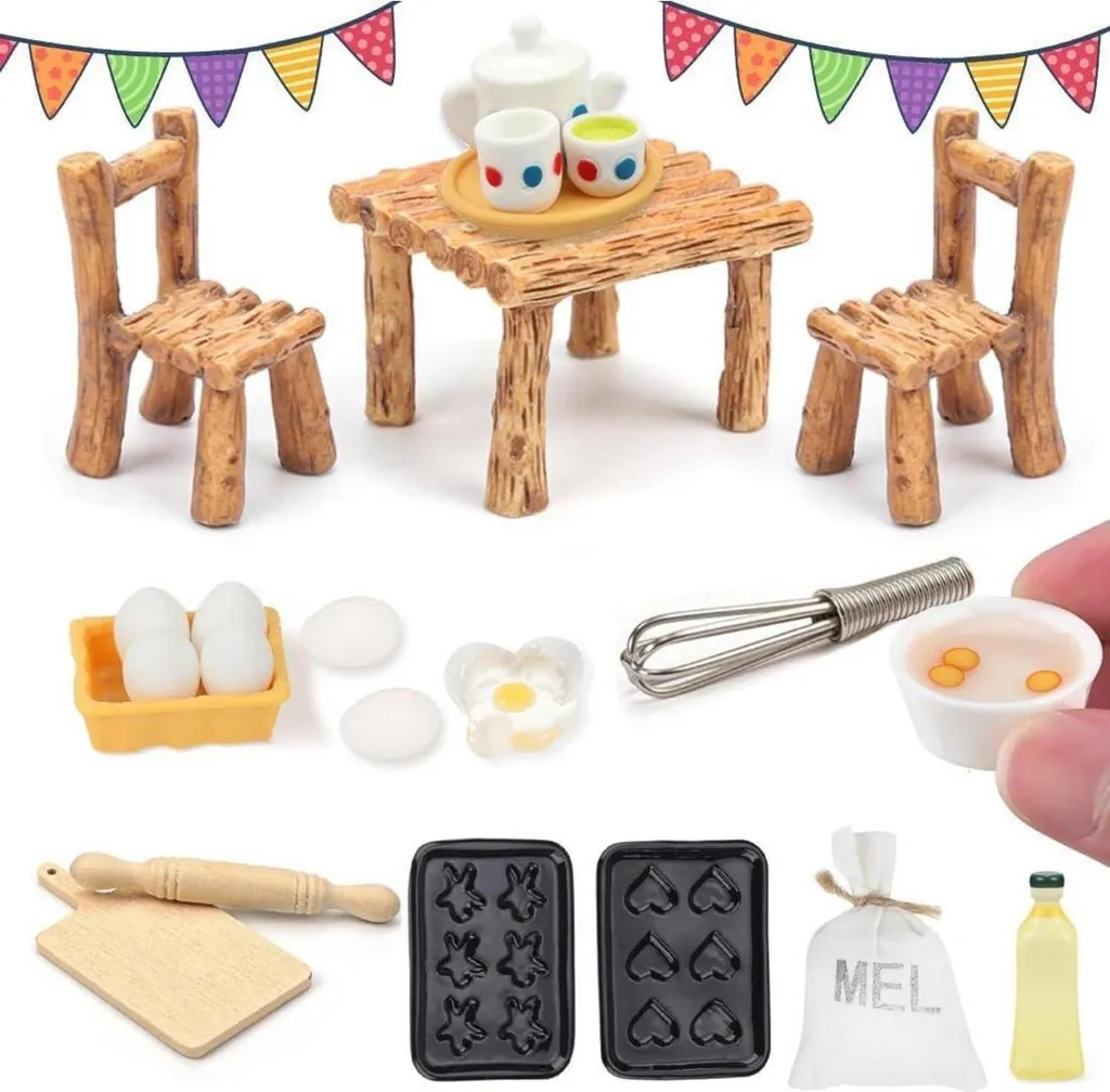 Accessoires de cuisine en miniature avec mini vaisselle en céramique