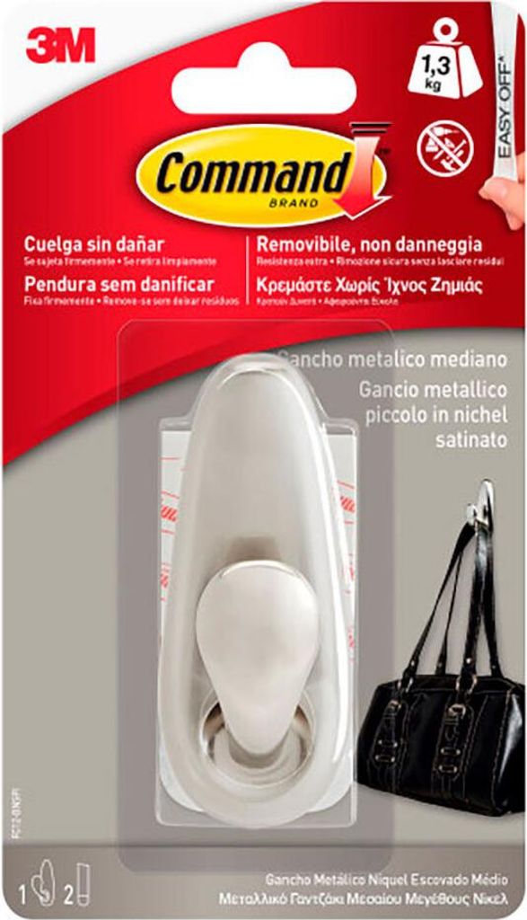 Haken zum Aufhängen 3M 1,3 kg Silberfarben Metall (1 Stück)