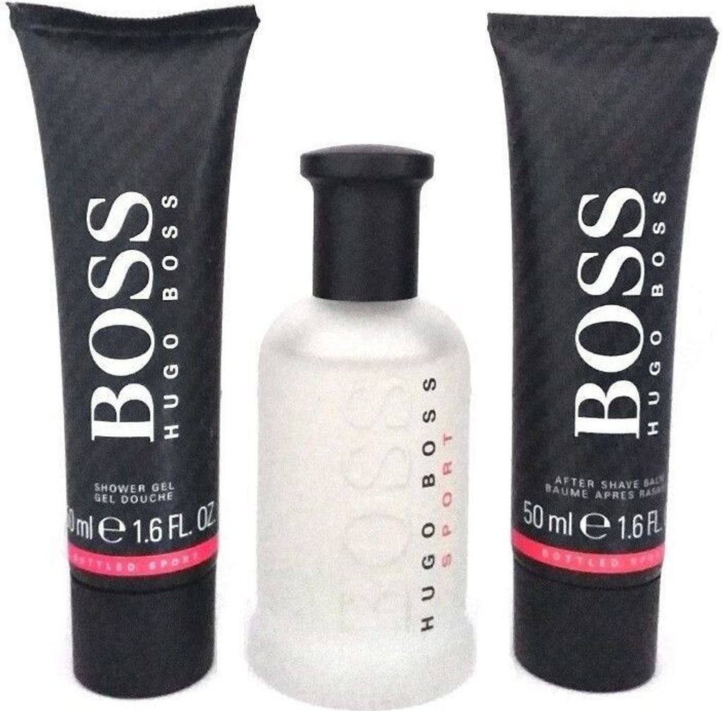 Hugo Boss BOTTLED SPORT Geschenkset 50ml EdT, 50ml Shower Gel, 50ml After Shave Balm