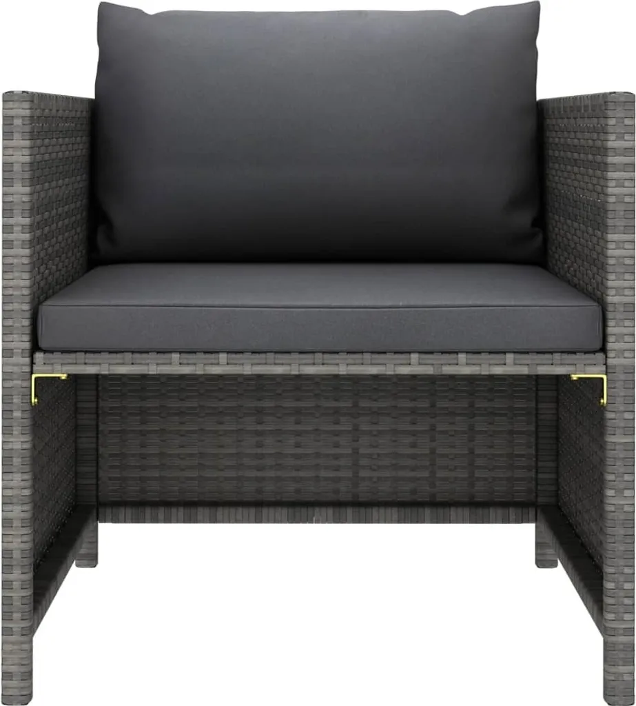 Divano Esterno vidaXL Polirattan Grigio con Cuscini - Offerta Online