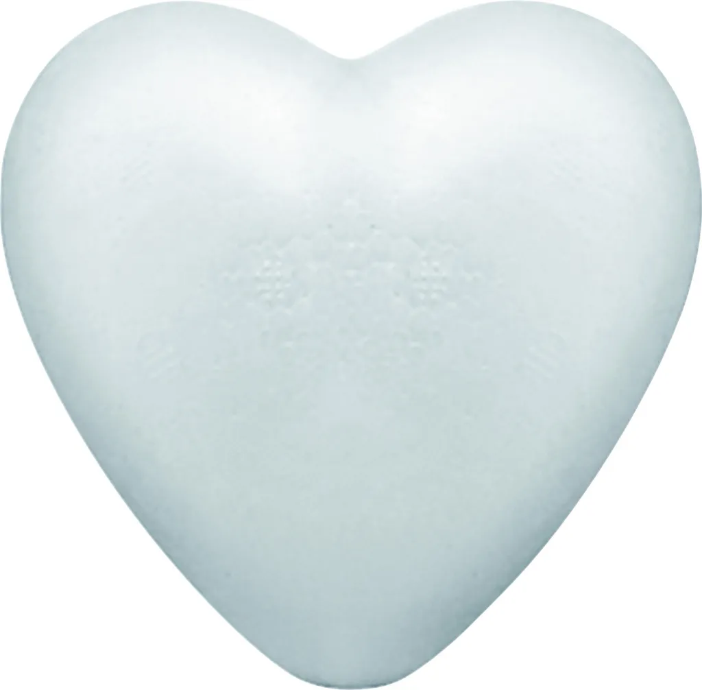 Cœur polystyrène 12 cm blanc haute densité pour loisirs créatifs DIY