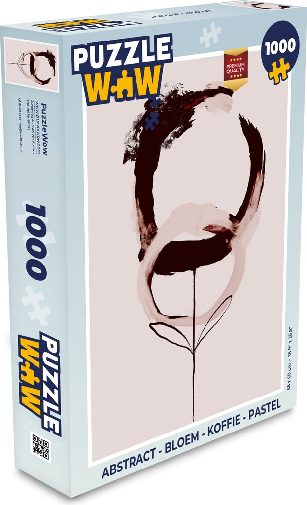 MuchoWow Puzzle 1000 Teile Abstrakt - Blume - Kaffee - Pastell - Spielzeug - Alt und Jung - Spiele - Puzzeln