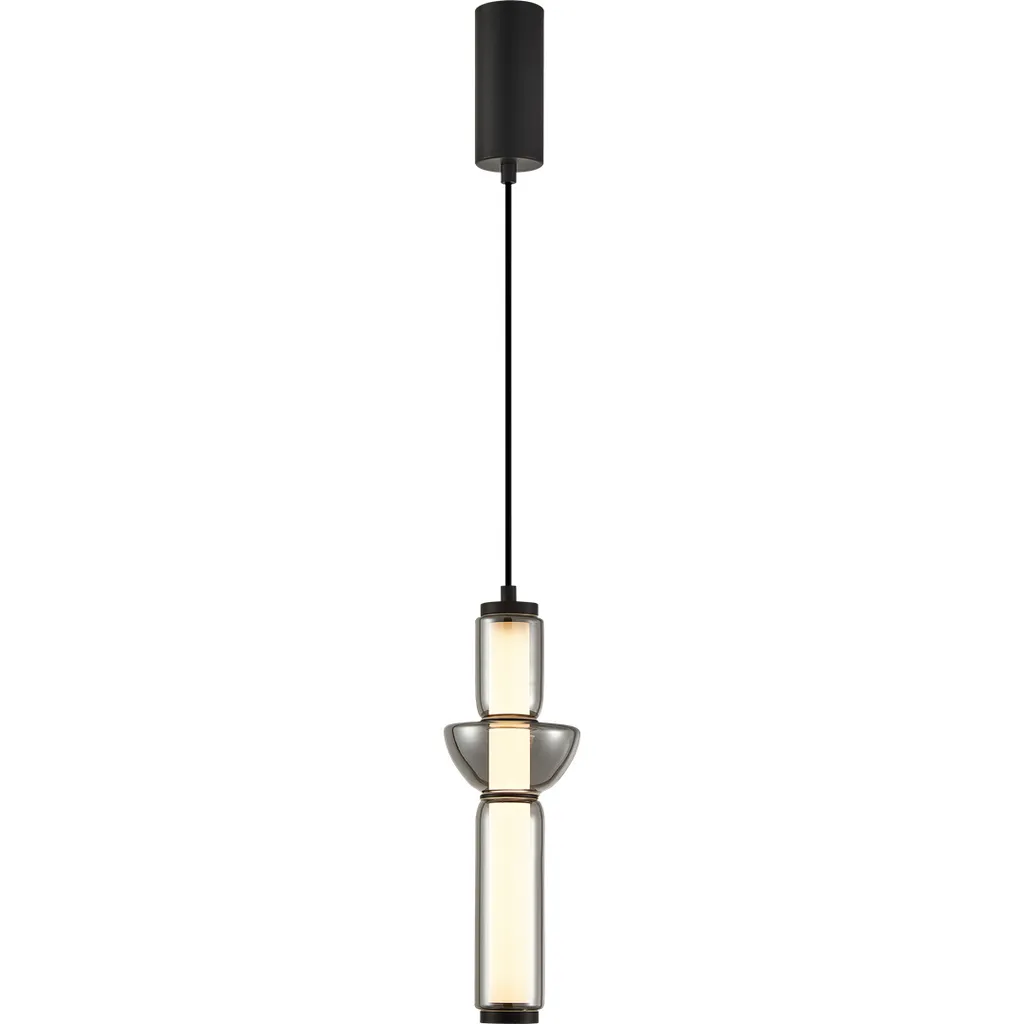 Lustre suspension LED moderne 19W noir pour salle à manger Milagro