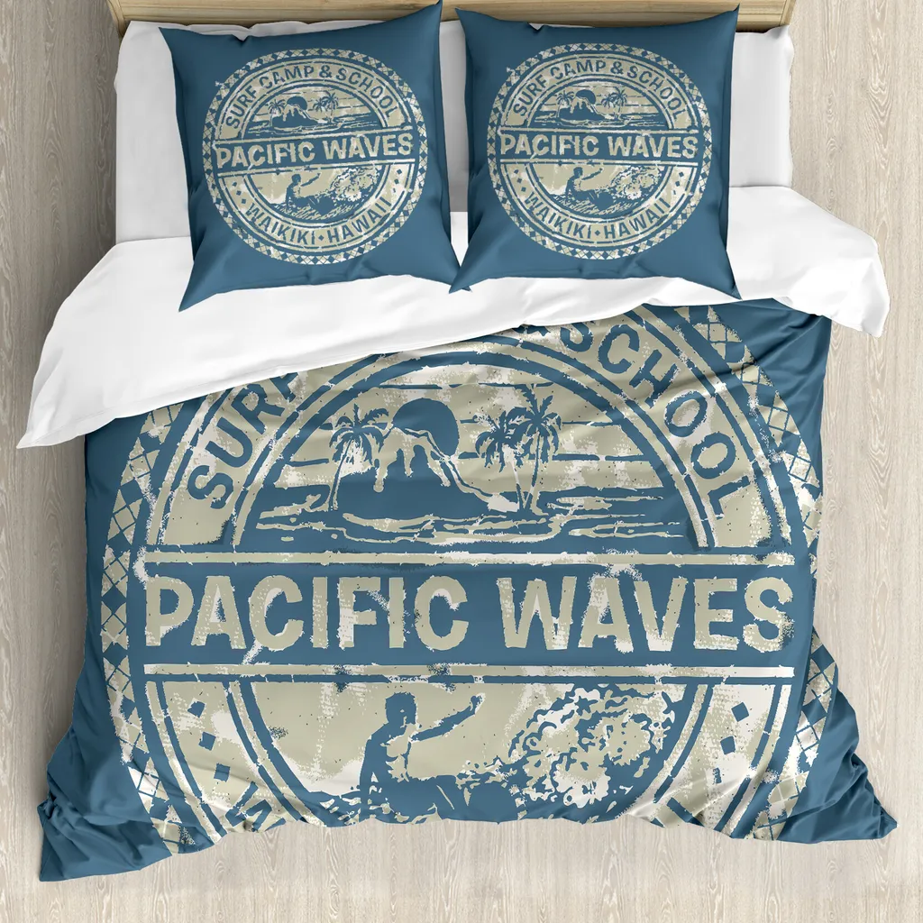 Copripiumino ABAKUHAUS Anti-Allergico 155x220cm - Pacific Waves Kaki