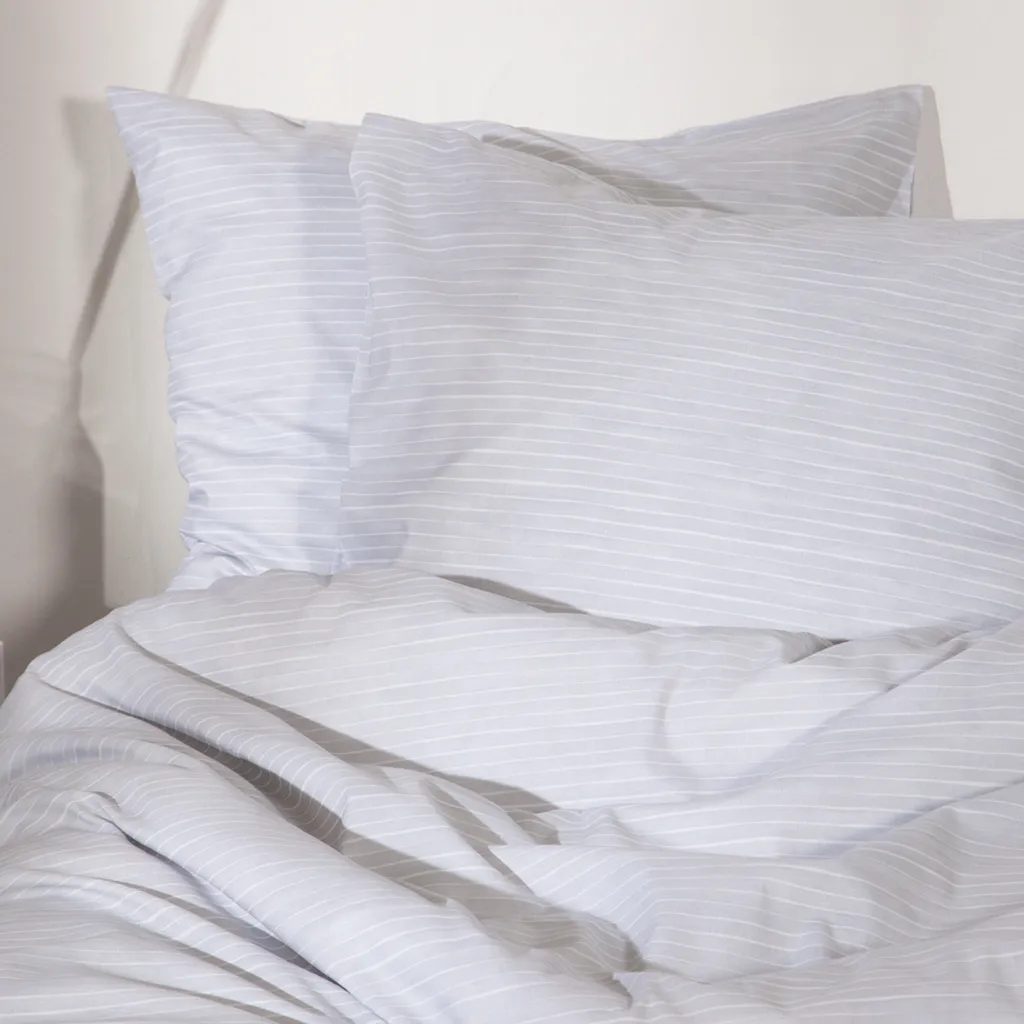 Damai Fjall Set Letto Cotone Naturale Grigio 135x200 Gessato Sostenibile - 3