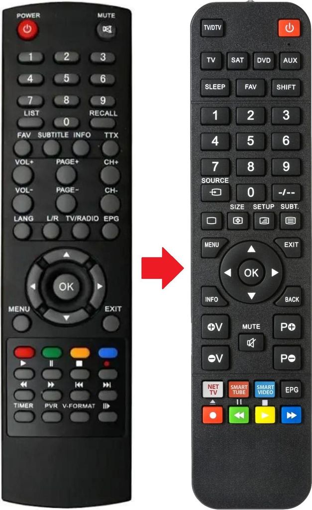 Fernbedienung geeignet für UNITED DVBT9099Z