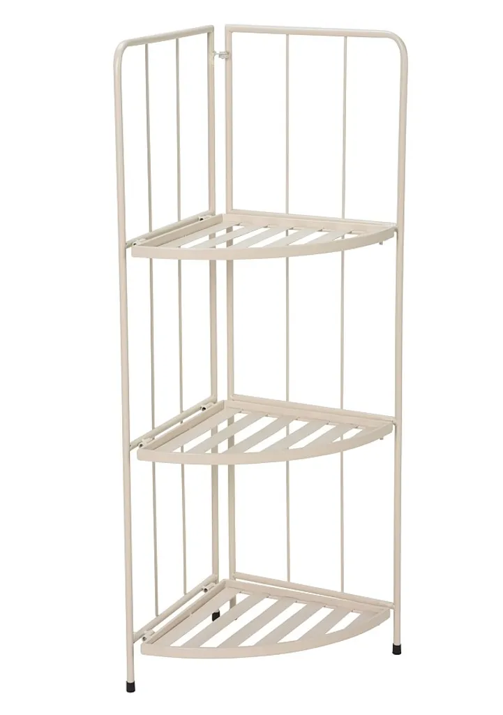 Étagère d'angle pour plantes 3 niveaux beige pour salon et balcon