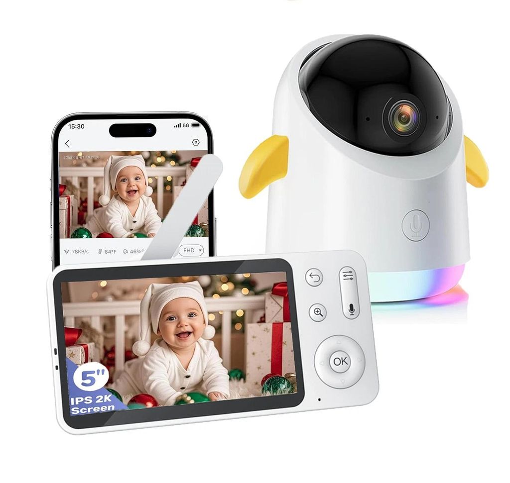 Babyphone mit Kamera und App 5 Zoll Video Babyphone WLAN Produktbild 
