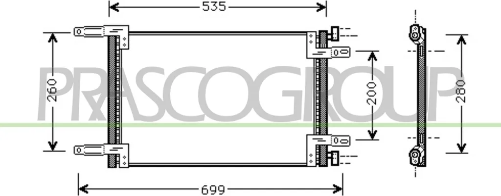 Condenseur de climatisation PRASCO FT909C001 pour Fiat Doblo OE 46736891