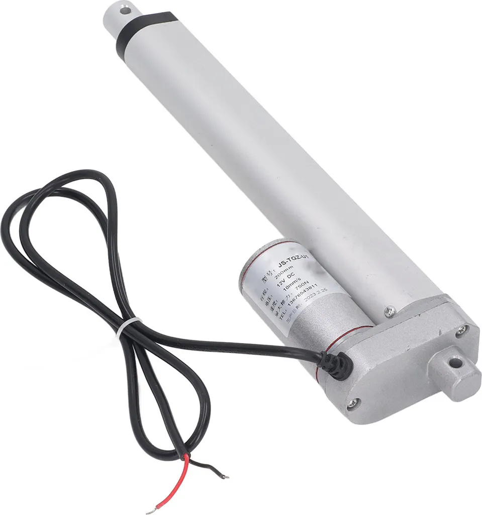 Actionneur linéaire électrique 12V 750N 200mm blanc avec télécommande