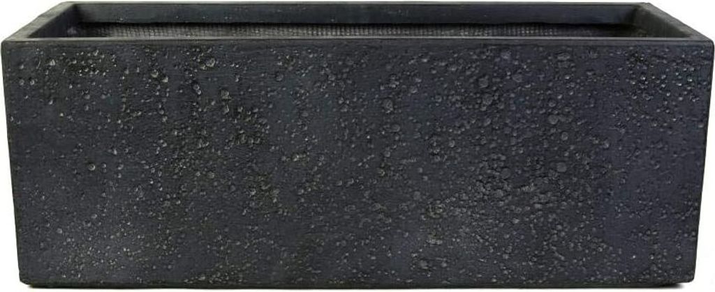Köhko Blumenkübel aus Fiberglas neuartiges Stein-Optik Pflanzkübel 76x28x28 cm Anthrazit Trog