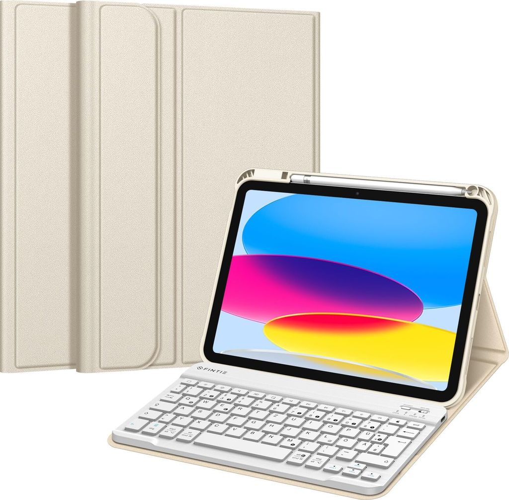 Fintie Tastatur Hülle für iPad 11.Generation 11" 2025, iPad 10. Generation 2022 10.9", Schutzhülle mit TPU Rückschale, Pencil Halter und magnet...