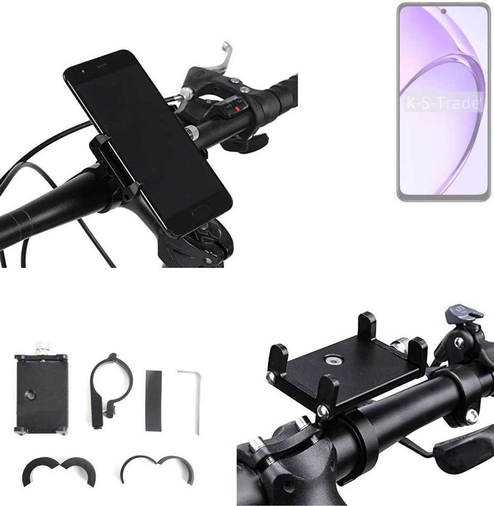 K-S-Trade Handyhalterung für das Fahrrad kompatibel mit Oppo A3 Energy Edition Halter Lenkstange Fahrradhalterung Motorrad Bike Mount Befestigung