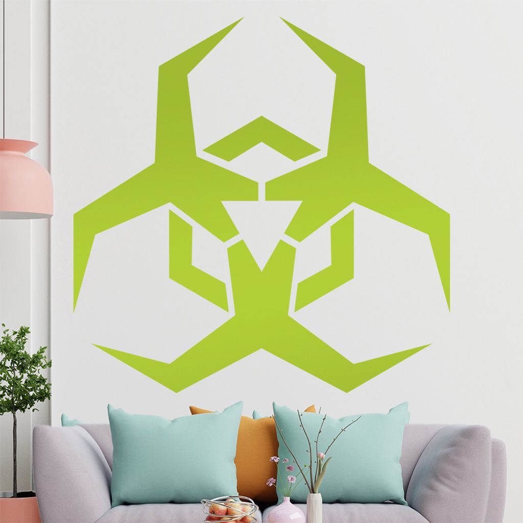 KIWISTAR Biohazard - biologische Gefährdung Wandtattoo in 6 Größen - Wandaufkleber Wall Sticker - Dekoration, Küche, Wohnzimmer, Schlafzimmer, ...