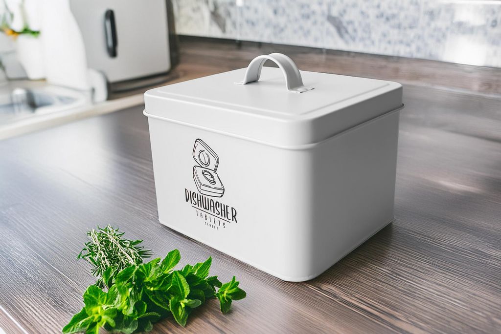 HEALSOPTHY Metall Aufbewahrungsbox Mit Schloss | Weiße Blechdose 20,5x10x15cm