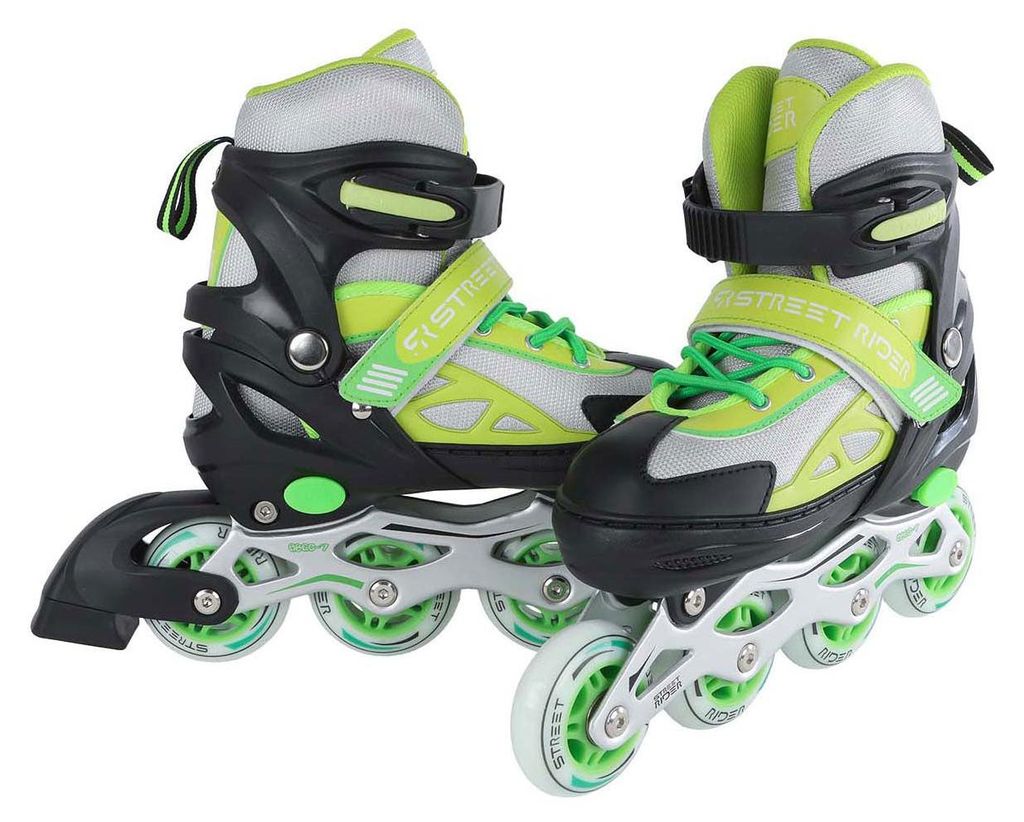 Inline Skates grün schwarz verstellbar Größe 33-36 Freizeit Produktbild 