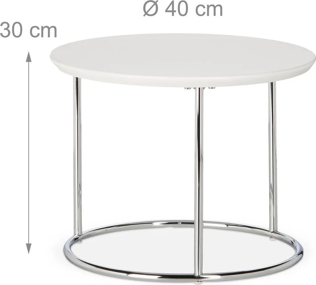 Table d'Appoint Stable pour Petit Salon, Set de 2 Tables Basses en Acier - 3
