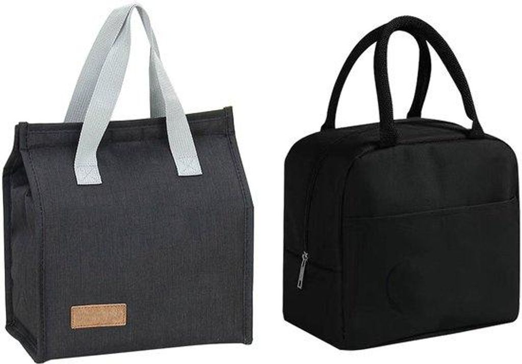 Doppel-Lunchkühltasche, Wasserfeste Kühltasche, Wärmeisolierende Bento-Tasche mit Reißverschluss, Tasche für Arbeit, Schule, Reisen, Picknick,...