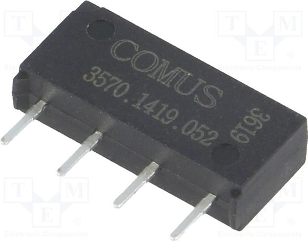 1x Relais: Reed 500mA USpule : 5VDC 10W max.200VDC THT 3570.1419.052 Elektromagn