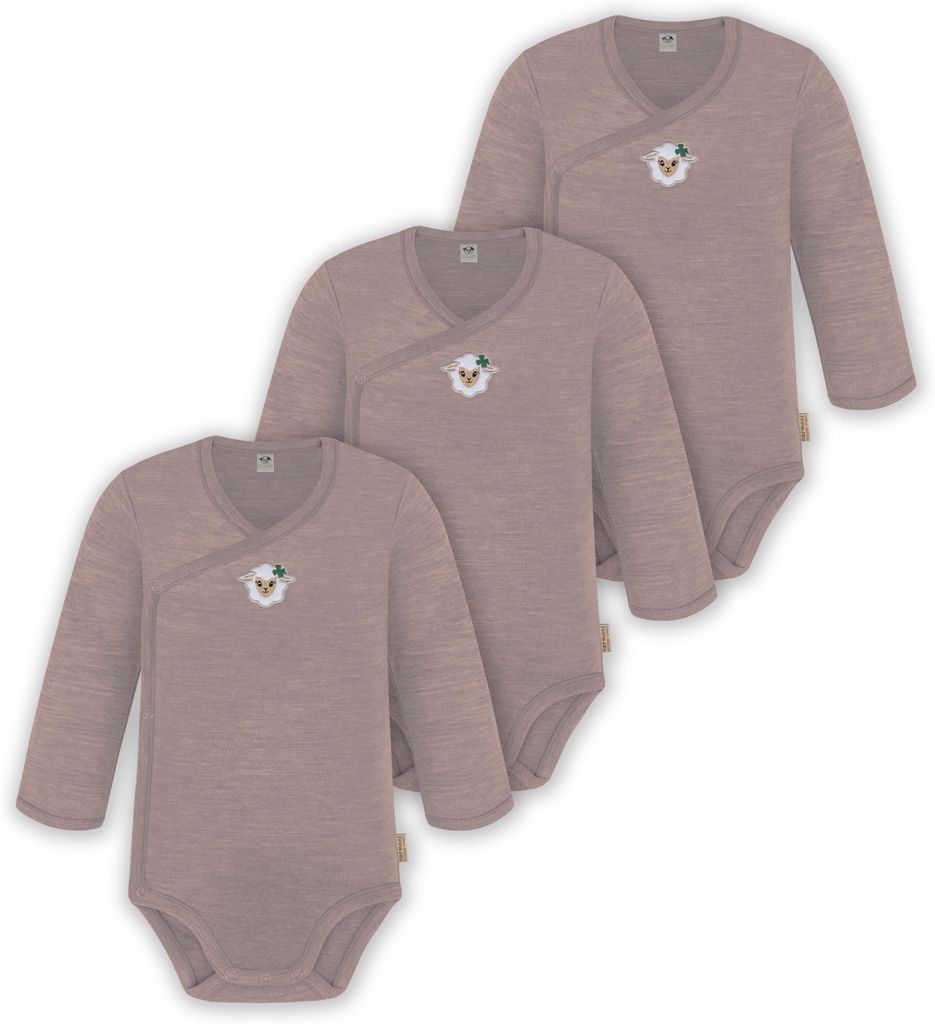normani 3er Pack Multipack Baby-Body Merino Wickelbody