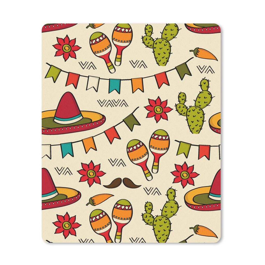 MuchoWow Mauspad Mousepad Mexiko - Kaktus - Muster 30x40 cm - Mousepads - Maus Mat - Pad - Mausunterlage - Mausmatten