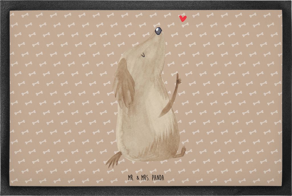 Mr. & Mrs. Panda Schmutzmatte Hund Liebe 60 x 90 cm - Hundeglück - Geschenk, Sprüche, Schmutzfangmatte, Fussmatte, Süß, fußmatte, Türmatte, G...