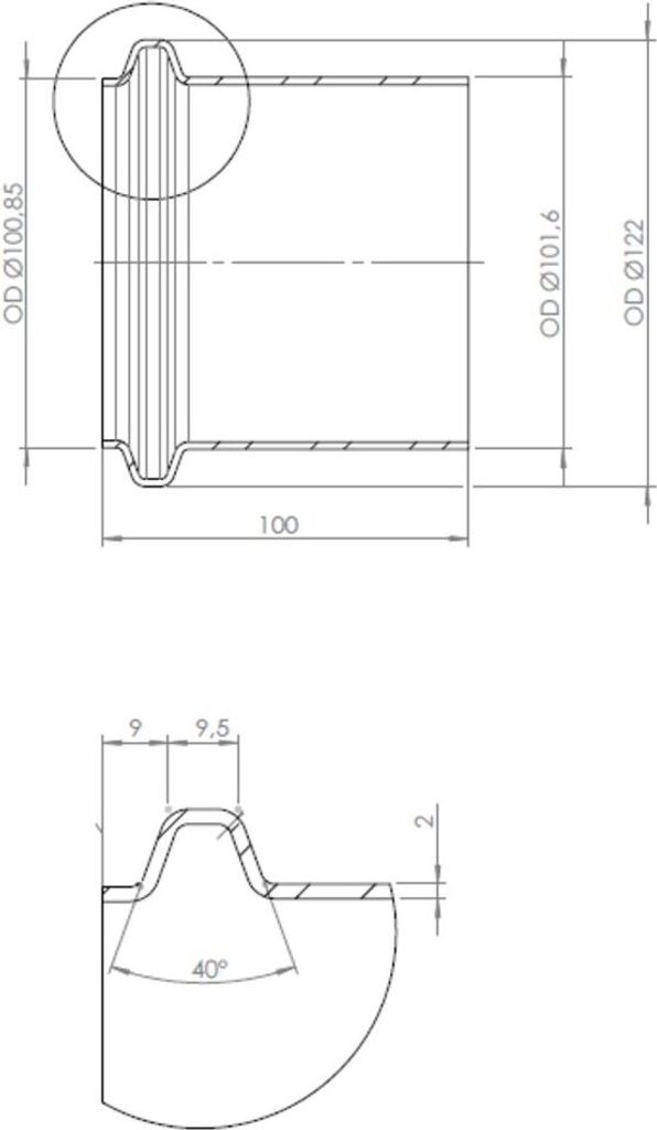 DINEX Auspuff-Rohrverbinder Rohrverbinder Abgasanlage 532517 101,6mm 500 Edelstahl