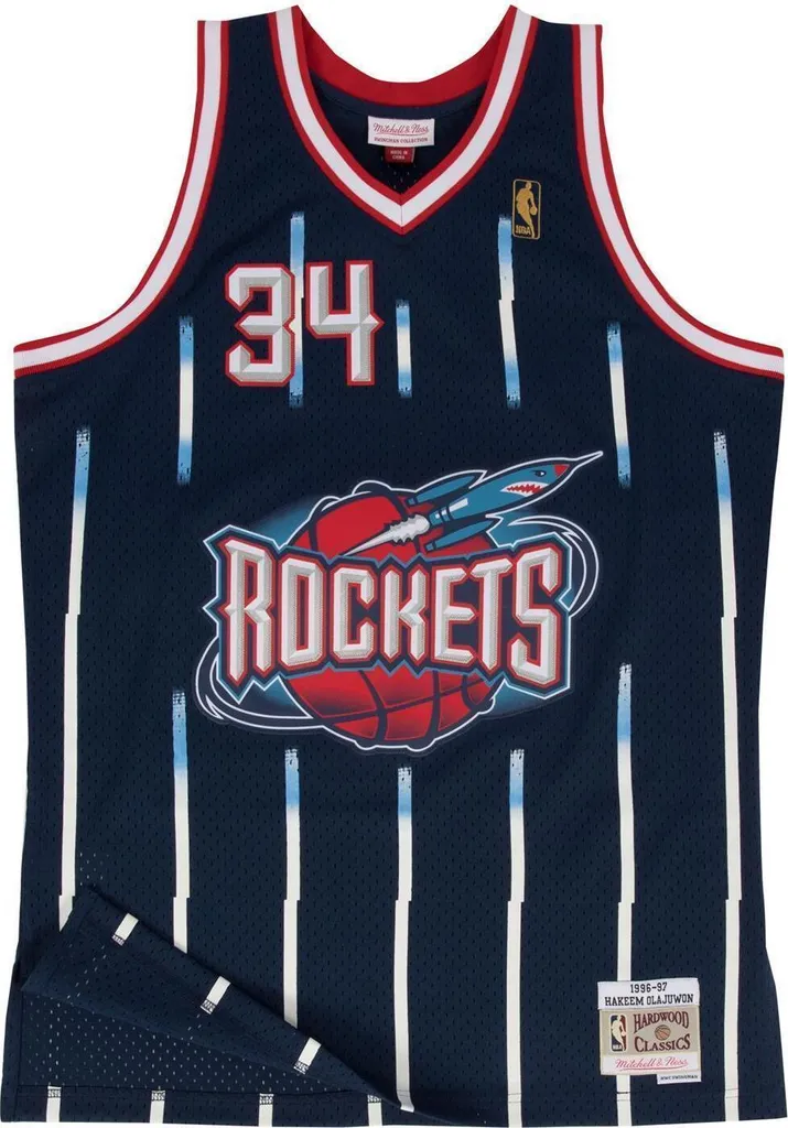 Maillot de Basket Houston Rockets Olajuwon Mitchell & Ness Taille M - 7