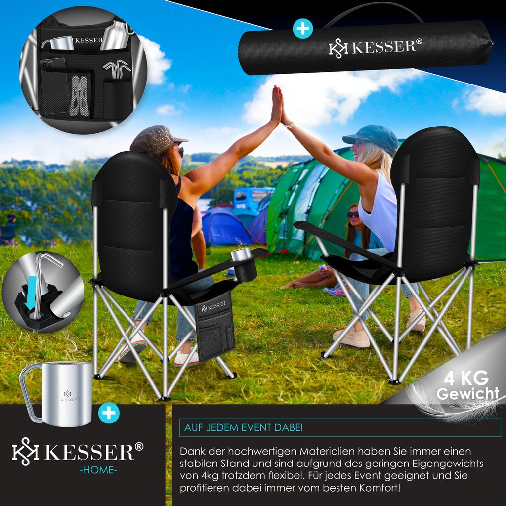Campingstuhl faltbar 150 kg