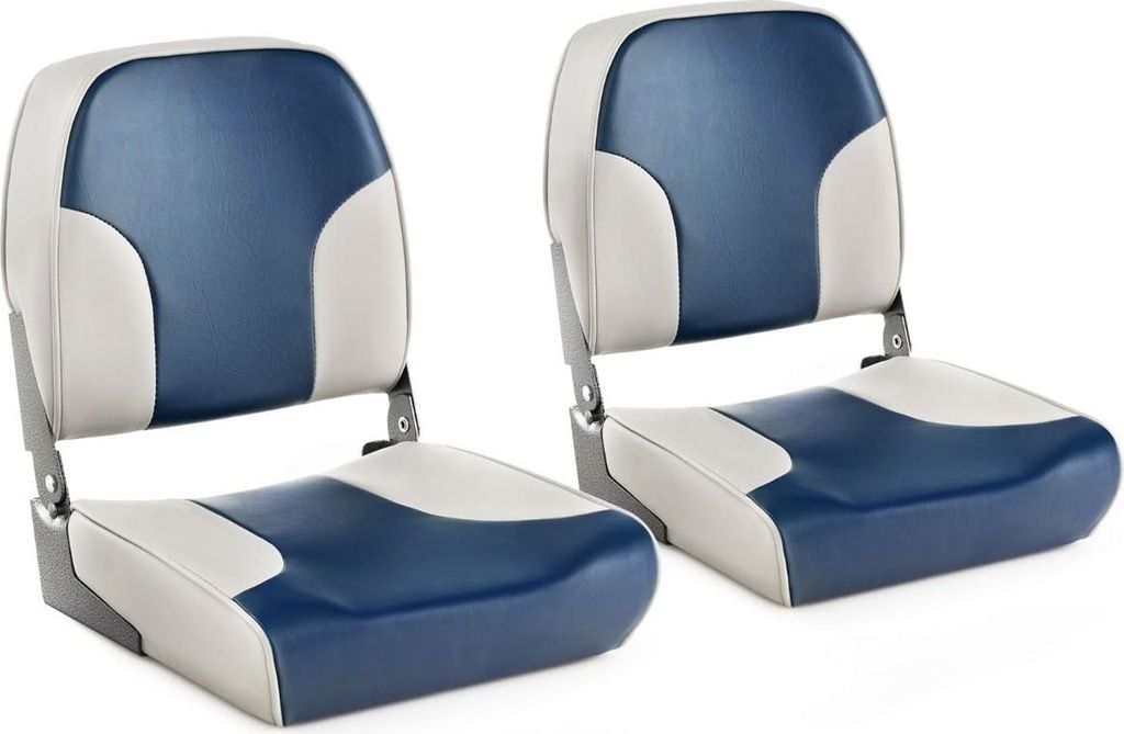 Bootsitz-Set, 2-teilig, faltbar, blau-weiß, PVC