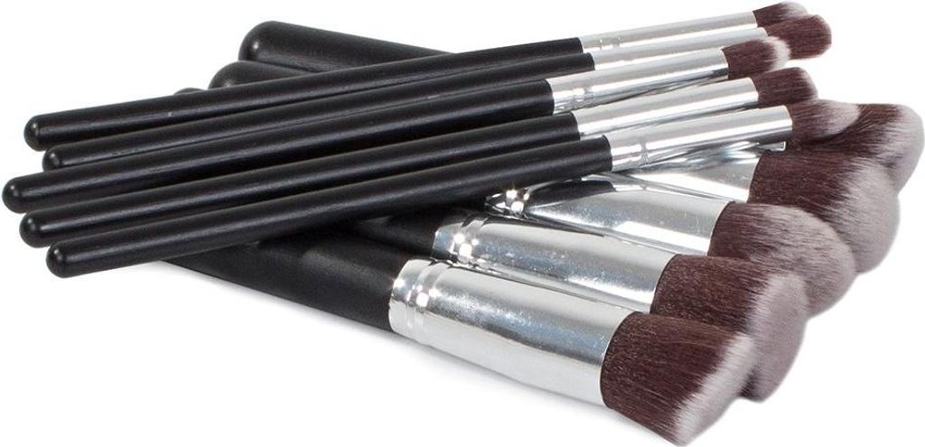 Set Kosmetikpinsel 10 Stück - Schwarz Produktbild 