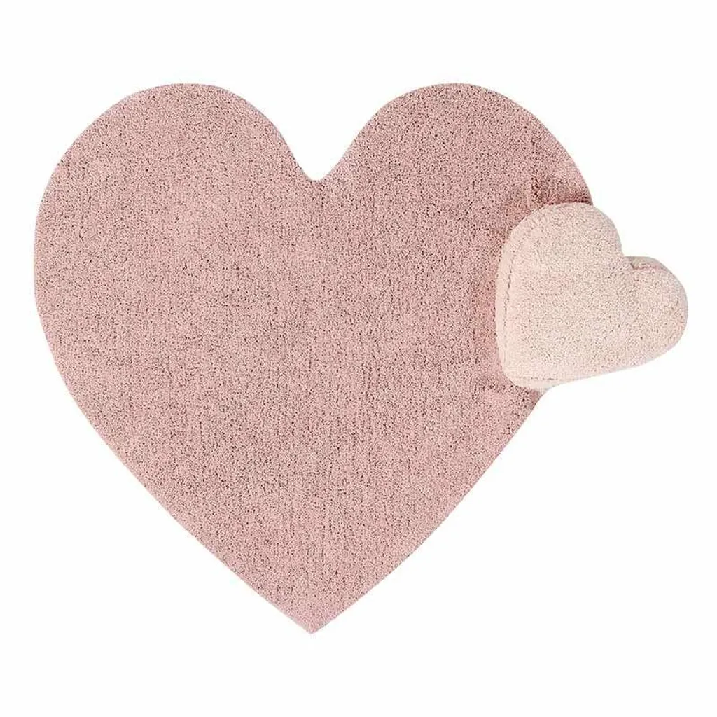 Tapis naturel Puffy Love 160 x 180 cm antidérapant et facile à nettoyer