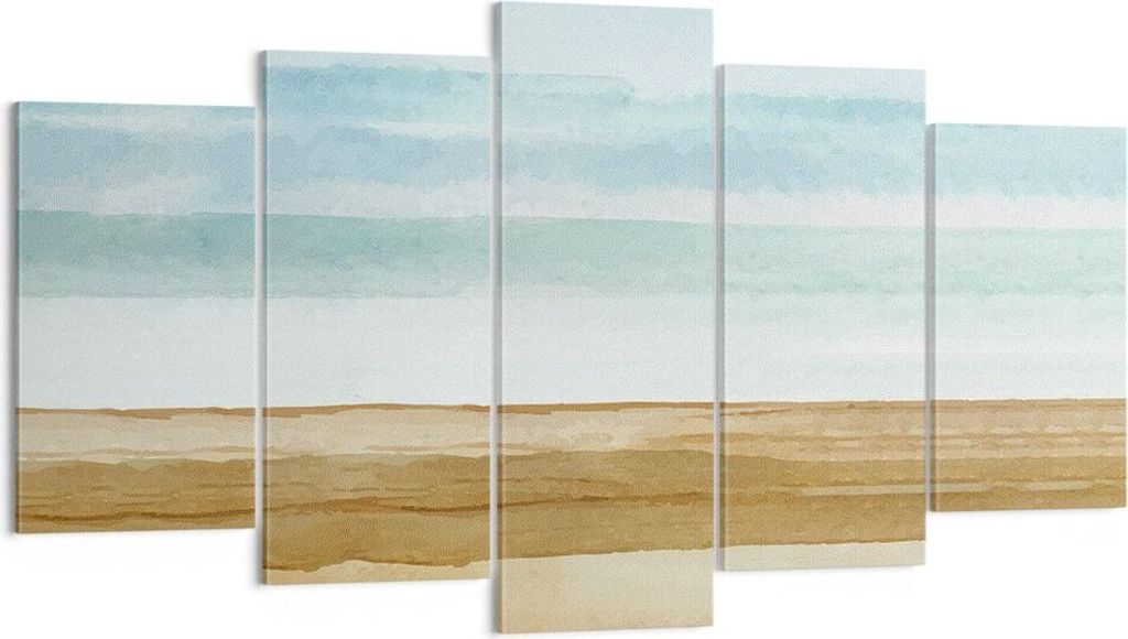 Bild auf Leinwand - Leinwandbild - 5 Teile - Abstraktion Gürtel Gold - 160x85cm - Wand Bild - Wanddeko - Wandbilder - Leinwanddruck - Bilder - Wan...