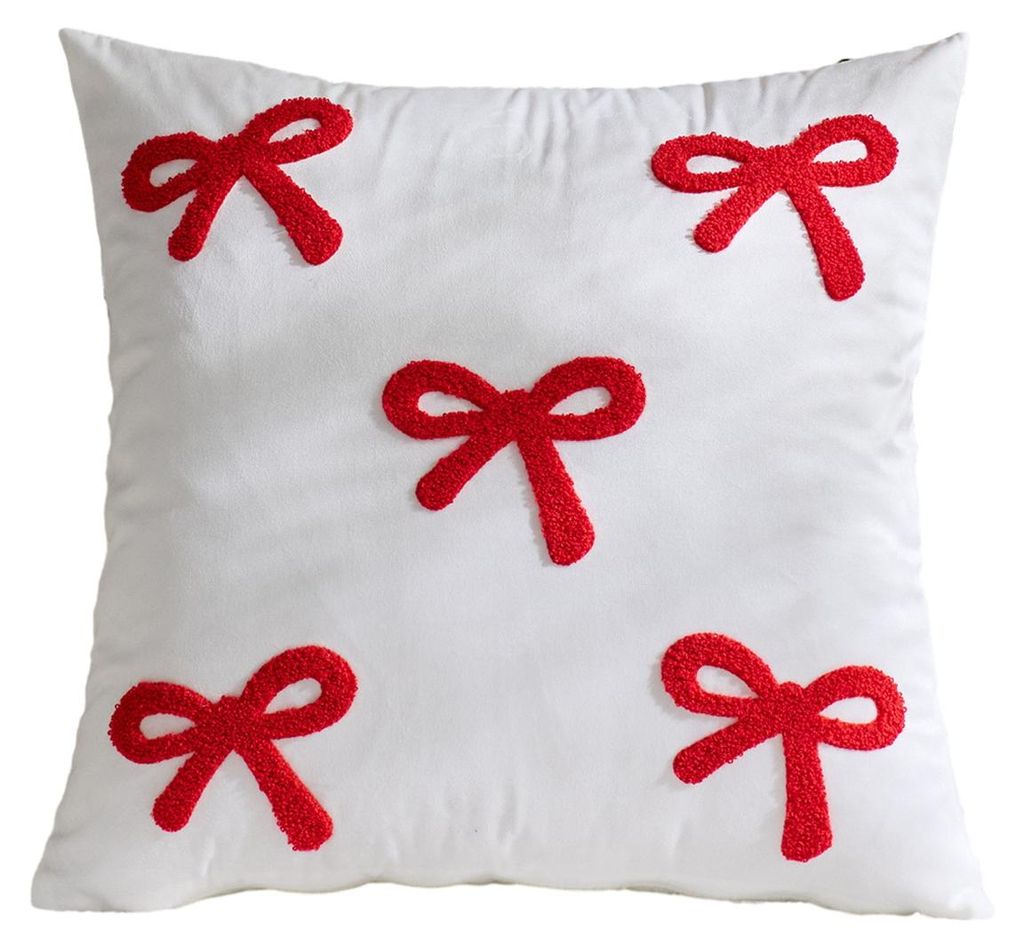 Dekokissenbezug aus Samt, weich, dekorativ, mit Schleifenmuster, verschiedene Größen, Kissenbezug für Sofa, Schlafzimmer, Stuhl, Heimdekoration