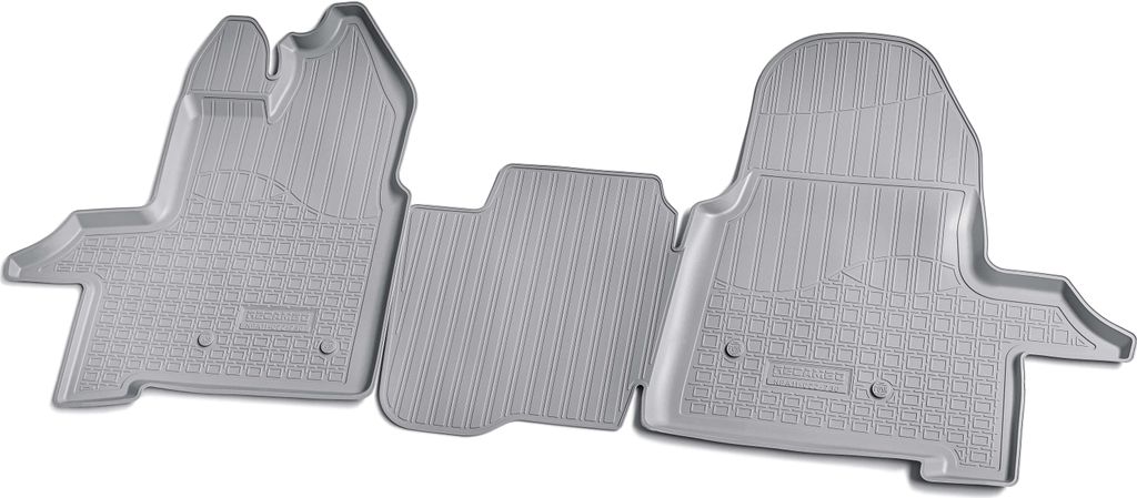 Gummi Fussmatten vorne für FORD Transit | BJ ab 2014> | grau passgenau mit Rand