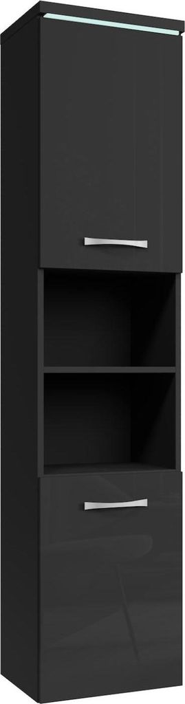 Armoire de rangement Paso Hauteur 160 cm Noir brillant - Image du produit 