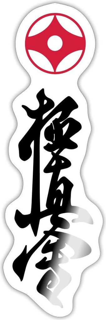 Spreadshirt Kyokushin Karate Sticker Aufkleber, 10 x 10 cm, Weiß glänzend