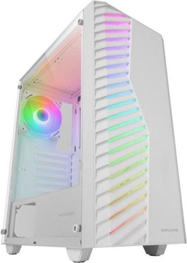 Mars Gaming MC-VOLTW, Midi Tower, PC, Weiß, ATX, micro ATX, Mini-ITX, SGCC, Gehärtetes Glas, Gaming